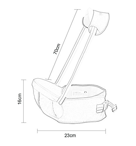 Gabesy - Portabebes Asiento para Bebes de la Cadera con Tirantes de Cuello Cintura Ajustable Transpirable Cómoda Hebilla Resistente bebé de 4-36 meses - Azul Oscuro