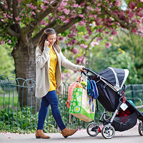 Ganchos Carrito Bebé, Baby Uma - Engancha tus bolsas de la compra, bolso o cambiador en el manillar de la Sillita, Cochecito o Silla de Ruedas. Pack de 2. Ajuste Universal