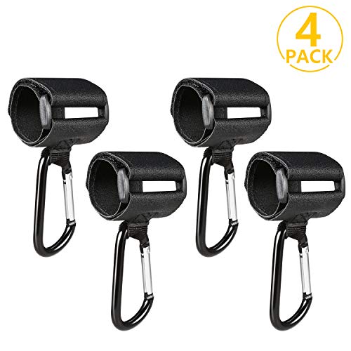 Ganchos Carrito Bebé, Foonii 4 PCS Ganchos para Cochecito, Ganchos Multiusos para Engancha tus Bolsas de la compra, bolso o cambiador en el manillar de la Sillita, Cochecito o Silla de Ruedas (Negro)