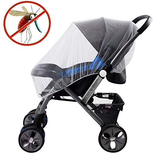 GeekerChip Mosquitera de Carro Bebe Universal,Mosquitera/Red Antiinsectos para Capazo Carro, Silla de Paseo y Cuna de Viaje-Blanco