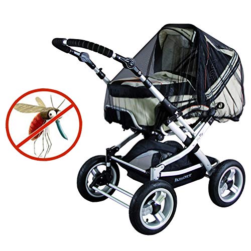 GeekerChip Mosquitera de Carro Bebe Universal,Mosquitera/Red Antiinsectos para Capazo Carro, Silla de Paseo y Cuna de Viaje-Negro