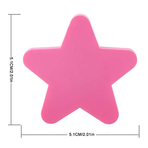 Giplar Infantiles Tiradores de PVC 10 Piezas para habitación Mueble Infantil,51x51x22mm - Forma de Estrella