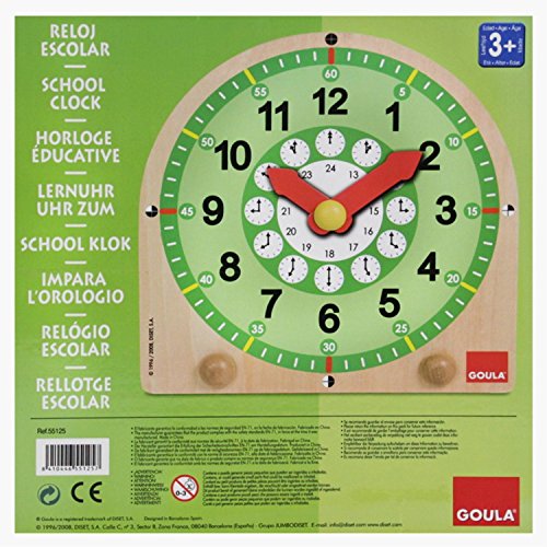 Goula- Learning Clock ED-Reloj Escolar, Multicolor, 3+ (Diset 55125)