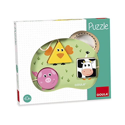 Goula - Puzzle con Granja, Color Azul, Rojo y Amarillo (Diset 53452)