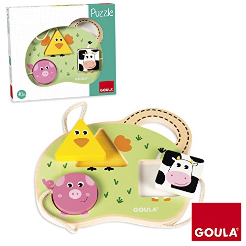 Goula - Puzzle con Granja, Color Azul, Rojo y Amarillo (Diset 53452)