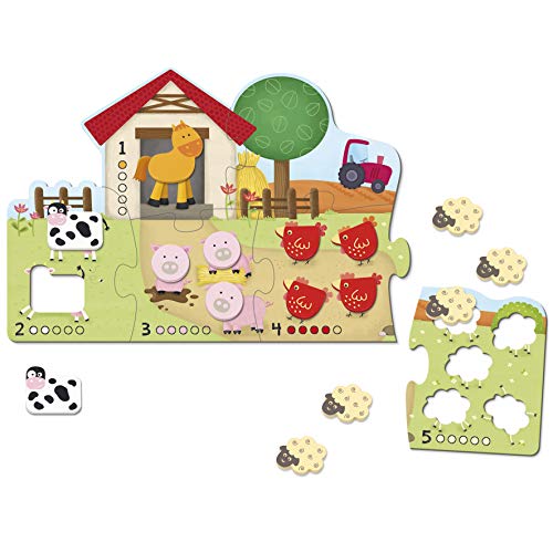 Goula Puzzle de madera infantil para aprender a contar del 1-5