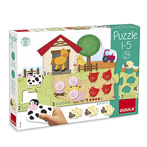 Goula Puzzle de madera infantil para aprender a contar del 1-5