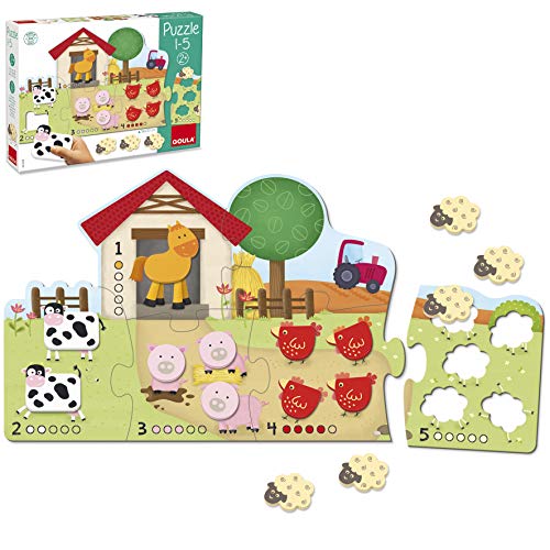 Goula Puzzle de madera infantil para aprender a contar del 1-5