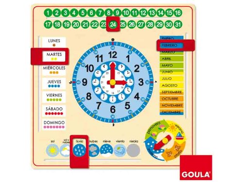 Goula - Reloj y Calendario en Castellano, Material Educativo (Diset 51305)