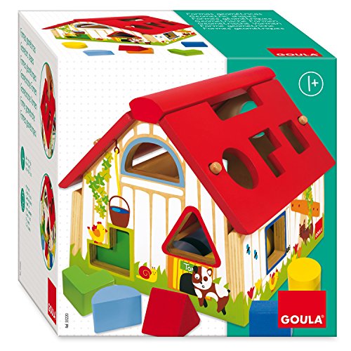 Goula- Shape Sorter Farm Granja con Formas geométricas, Multicolor, 12m+ (Diset 55220)