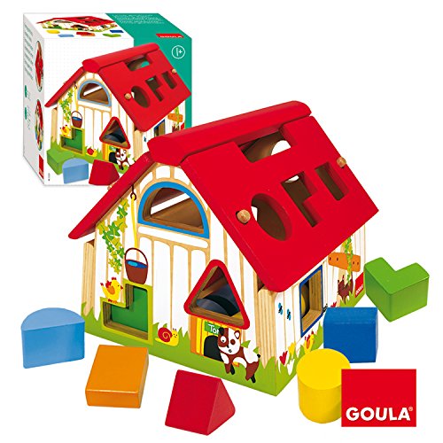 Goula- Shape Sorter Farm Granja con Formas geométricas, Multicolor, 12m+ (Diset 55220)