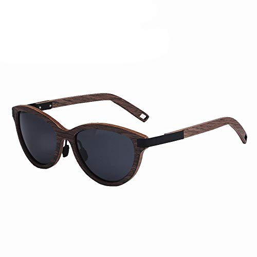 GSSTYJ Gafas de Sol Unisex, UV400 Polarizing Wood Gafas de Sol de Alta definición, como Regalos para Amigos y parientes Festivales y Viajes, Deportes y Actividades al Aire Libre (Color : Negro)