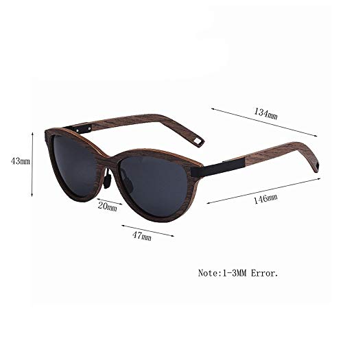 GSSTYJ Gafas de Sol Unisex, UV400 Polarizing Wood Gafas de Sol de Alta definición, como Regalos para Amigos y parientes Festivales y Viajes, Deportes y Actividades al Aire Libre (Color : Negro)