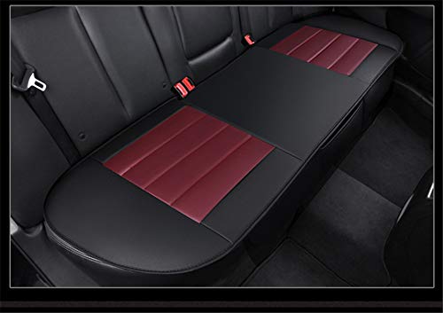 GUOCU Cojín de Asiento, protección del Asiento de Coche, cómodo y Transpirable Estaciones Generales PU Cuero Bambú carbón de leña Coche Interior_Negro Rojo_Asiento Delantero