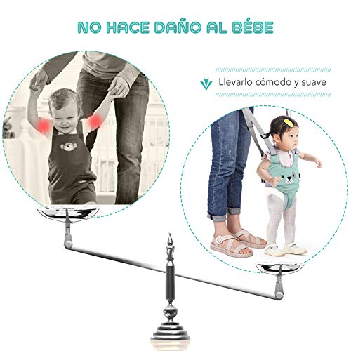 GVOO Arnés Bebe para Caminar,Arneses Tirantes Niños,Andador Chaleco Ajustable para Aprender Andar con dos Cadenas para Chupetes