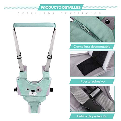 GVOO Arnés Bebe para Caminar,Arneses Tirantes Niños,Andador Chaleco Ajustable para Aprender Andar con dos Cadenas para Chupetes