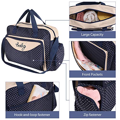 HALOViE Set 5 kits Bolsa de Mama para Bebe Biberon Cambiador de Pañales Bolsa Hospital Maternidad Bolso Bebé para Viaje Carro Carrito Biberón Colchoneta Comida Pañal con Gran Capacidad Viaje