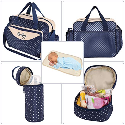 HALOViE Set 5 kits Bolsa de Mama para Bebe Biberon Cambiador de Pañales Bolsa Hospital Maternidad Bolso Bebé para Viaje Carro Carrito Biberón Colchoneta Comida Pañal con Gran Capacidad Viaje