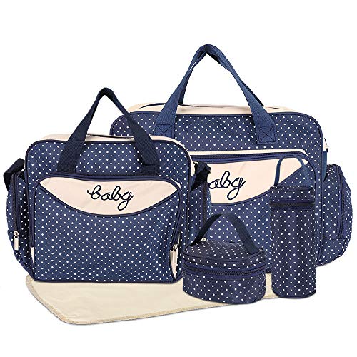 HALOViE Set 5 kits Bolsa de Mama para Bebe Biberon Cambiador de Pañales Bolsa Hospital Maternidad Bolso Bebé para Viaje Carro Carrito Biberón Colchoneta Comida Pañal con Gran Capacidad Viaje