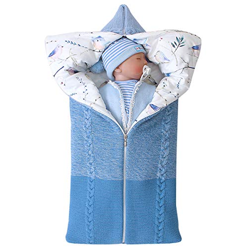 Haokaini manta de pañales para bebés recién nacidos silla de paseo envolvente cambiable saco de dormir estera de saco de dormir de invierno cálido y grueso ajustable