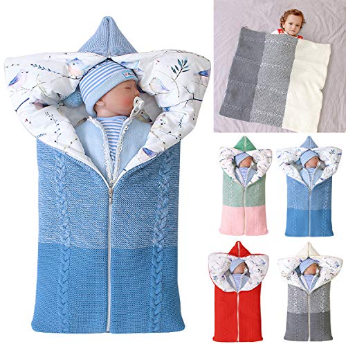 Haokaini manta de pañales para bebés recién nacidos silla de paseo envolvente cambiable saco de dormir estera de saco de dormir de invierno cálido y grueso ajustable