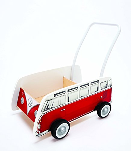 Hape- Andador bebé Furgoneta Volkswagen, Color Rojo (Barrutoys E0379)