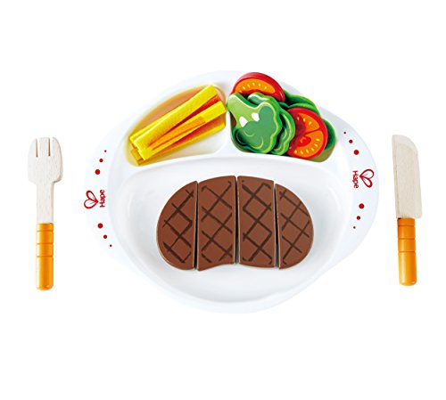 Hape- Comiditas para Cortar Plato equilibrado, (Barrutoys E3141)