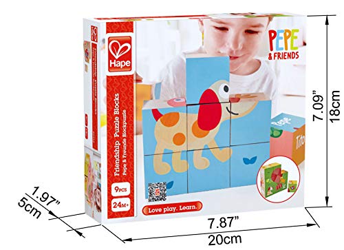 Hape- Puzzle Bloques Pepe y Amigos, Multicolor (Barrutoys E0452)