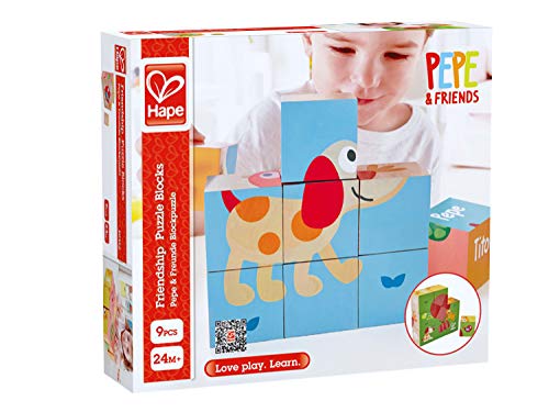 Hape- Puzzle Bloques Pepe y Amigos, Multicolor (Barrutoys E0452)