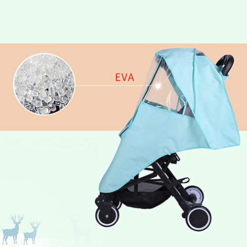 Happy Cherry - Protector Universal de Lluvia Viento para Silla de Paseo Funda Impermeable Transparente con Cremallera