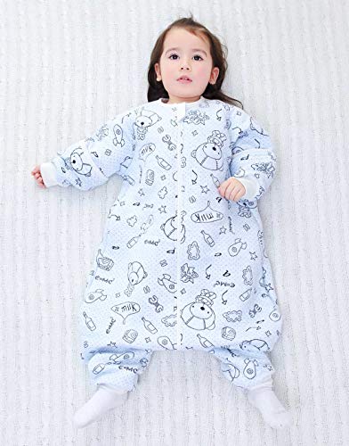 Happy Cherry - Saco de Dormir de Algodón para Bebé Niños Infantil Pijama Entero Transpirable Caliente para Otoño Invierno 1-2.5 TOG - 3-5 Años