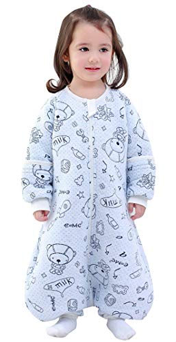 Happy Cherry - Saco de Dormir de Algodón para Bebé Niños Infantil Pijama Entero Transpirable Caliente para Otoño Invierno 1-2.5 TOG - 3-5 Años