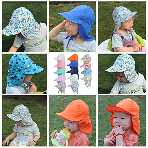 Happy Cherry - Sombrero de Sol para Bebé Niños Niñas Primavera Verano Gorra de Protección Solar Ajustable para Playa Viajes Vacaciones Al Aire Libre Verde - M(3-18 Meses)