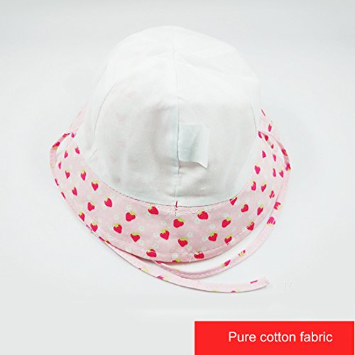 Happy Cherry - Sombrero Pescador para Bebés Recien Nacido Niñas Suave Gorro de Sol con ala Infantil para Playa Verano - Rosa - 0-6 Meses/44cm