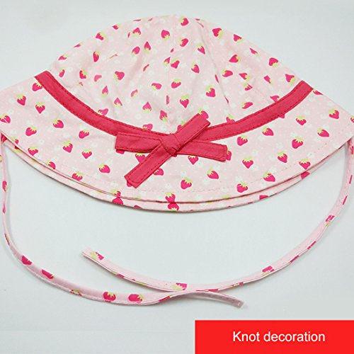 Happy Cherry - Sombrero Pescador para Bebés Recien Nacido Niñas Suave Gorro de Sol con ala Infantil para Playa Verano - Rosa - 0-6 Meses/44cm