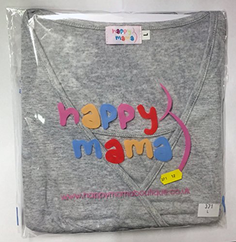 HAPPY MAMA. Para Mujer Pijama Premamá Embarazo Lactancia Ropa de Dormir. 060p (Mezcla De Grises & Negro, 36, S)