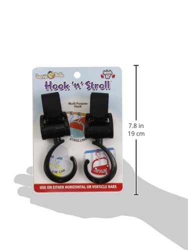 Happy Mummy 564 - Hook 'n' Stroll, ganchos colgador universal para cochecitos de bebé, color negro