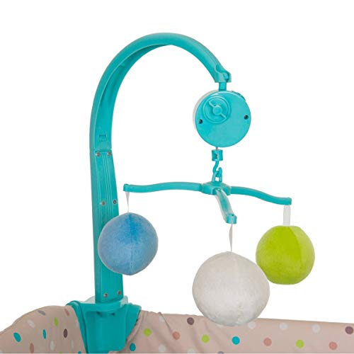 Hauck Babycenter - Cuna de viaje para bebé, incluye elevador para recién nacidos, cambiador, movil, cesta portapañales, ruedas, colchón, bolsa de transporte, Multi Dots Sand (multicolor)