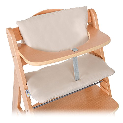 Hauck - Cojín Deluxe para Trona Alpha - 2 piezas - Asiento acolchado / Reductor de asiento / Almohadilla para silla alta (Beige)