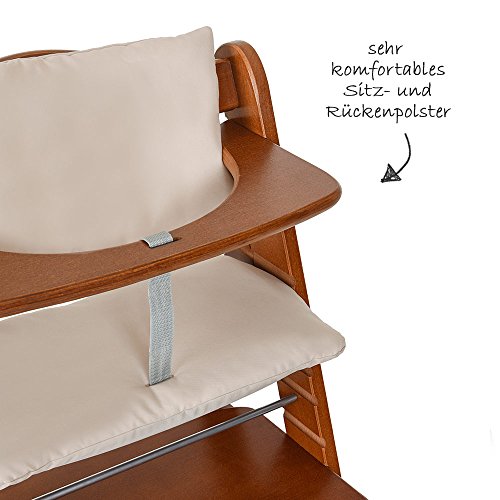 Hauck - Cojín Deluxe para Trona Alpha - 2 piezas - Asiento acolchado / Reductor de asiento / Almohadilla para silla alta (Beige)