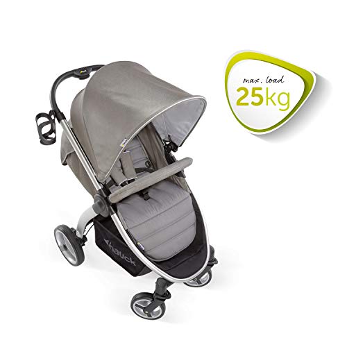 Hauck Lift Up 4 - Silla de paseo con asiento amplio, ligera, chasis aluminio, plegado libro con una mano, desde nacimiento hasta 25 kg, manillar regulable en altura, botellero, Charcoal (gris)