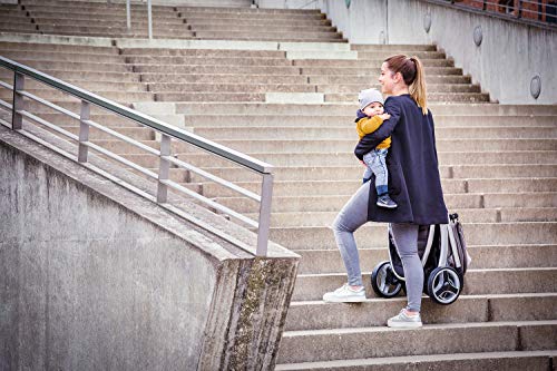 Hauck Lift Up 4 - Silla de paseo con asiento amplio, ligera, chasis aluminio, plegado libro con una mano, desde nacimiento hasta 25 kg, manillar regulable en altura, botellero, Caviar Stone (gris)