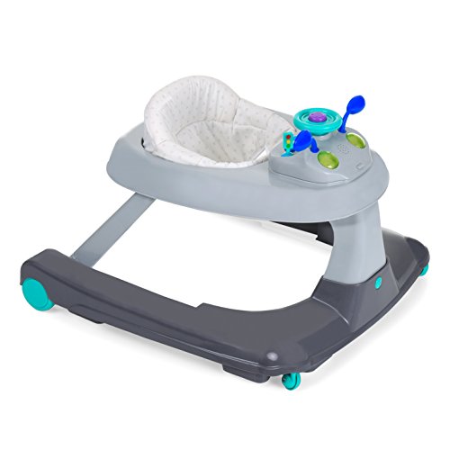 Hauck Ride On 1-2-3 - Andador 3 en 1, a partir de 6 meses hasta 12 kg, con ruedas, luces & música, mesa de juego y asiento desmontable, regulable en altura, Hearts (gris-azul)