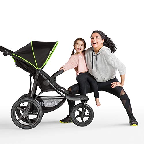 Hauck Runner - Silla de Paseo con 3 Ruedas Neumaticas, Plegado Compacto, Ruedas XL, con Camara de Aire, para Recien Nacidos, apto para Niños hasta 25kg, color Negro (Black Neon Yellow)