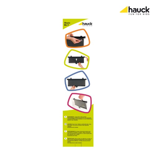 Hauck Shade Me 2 - Parasol para coches, fijaciones con ventosas, auto enrollables con sistema de recogida, 2 unidades, gris