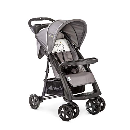 Hauck Shopper Neo II - Silla de paseo con respaldo reclinable, de 0 meses a 25 kg, plegado fácil y compacto, plegable con una mano, ligera, con botellero, Disney Pooh Cuddle (gris)