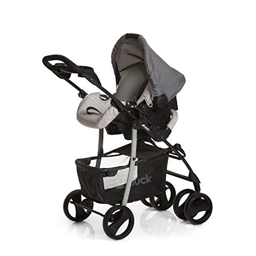 Hauck Shopper SLX Trio Set - Silla de paseo,  3 piezas de capazo, sillita y grupo 0+, Negro/Gris