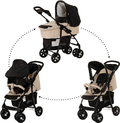 Hauck Shopper Trio Set - Carrito con capazo y grupo 0+, color negro/crema