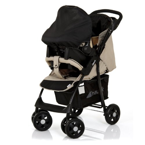 Hauck Shopper Trio Set - Carrito con capazo y grupo 0+, color negro/crema