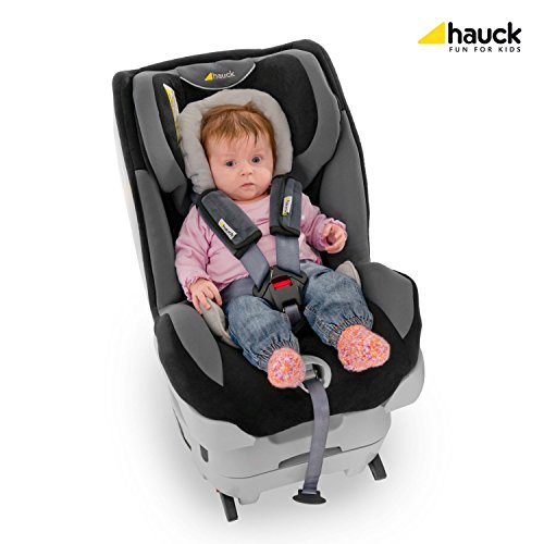 Hauck Smooth Me - Almohadilla acolchada para cochecito y silla de coche con cierre de velcro, 2 unidades, gris